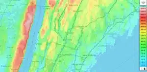 Topographic map of Yonkers