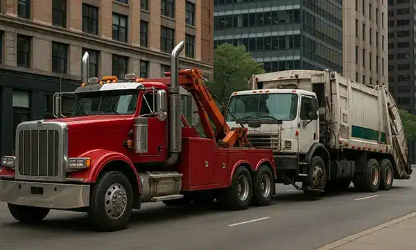 HD Tow taking a truck to the shop